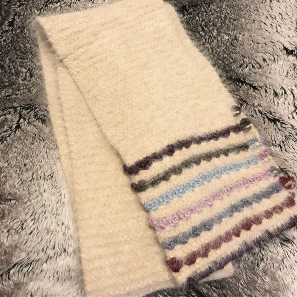 Cream Angora Scarf